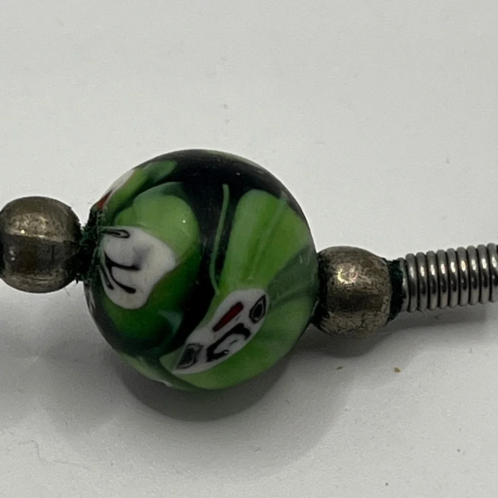 Handmade Cord Necklace with Murano Glass Bead and‎ Metal Accents